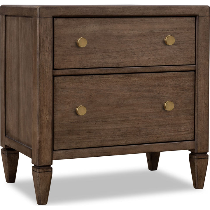Ascott Two Drawer Nightstand in Pecan Pie — on a white background