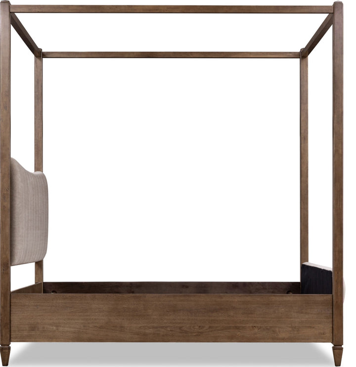 Ascott Upholstered Canopy Bed — side view without mattress
