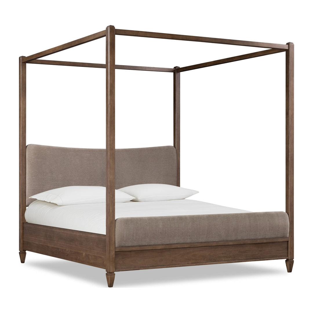 Ascott Upholstered Canopy Bed by Modus — white background, angled view