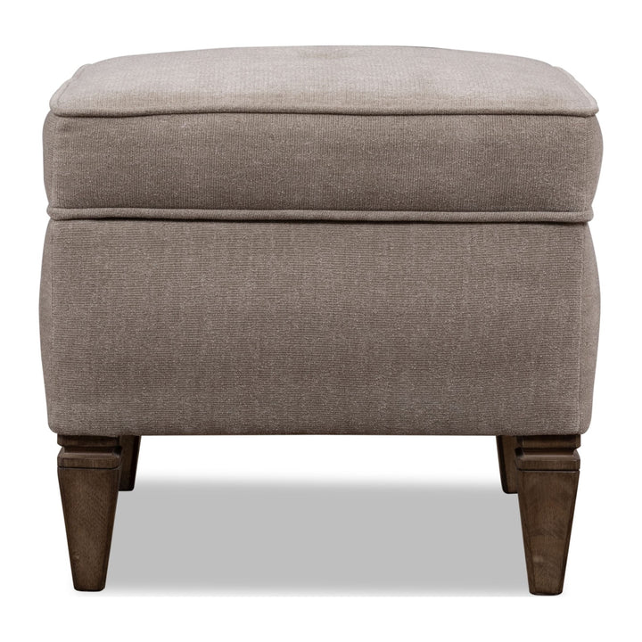 Ascott Upholstered Ottoman by Modus in Pecan Pie — on a white background
