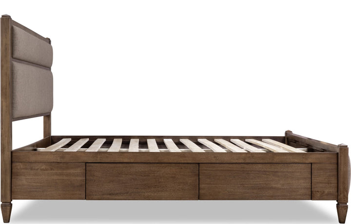 Ascott Upholstered Storage Bed — without mattress, showing slat platform