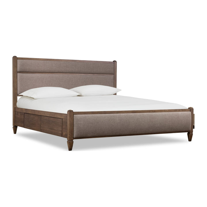 Ascott Upholstered Storage Bed by Modus — white background, angled view