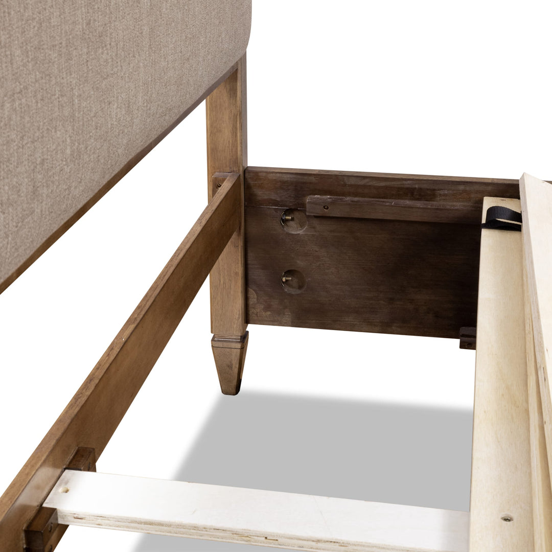 Ascott Upholstered Storage Bed — close-up of the headboard and side rail
