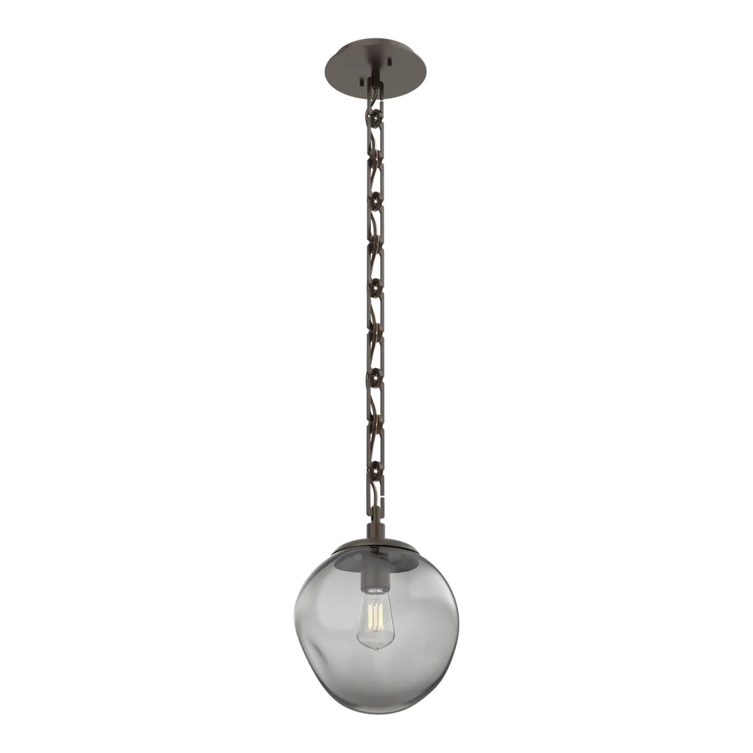 Aster Pendant by Hammerton Studio in Flat Bronze with Smoke glass on chain (E26)