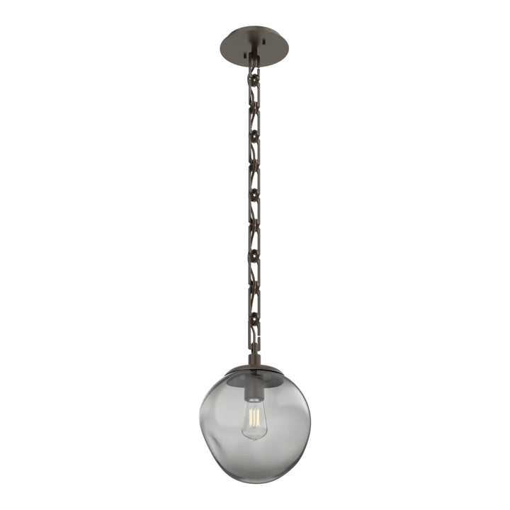 Aster Pendant by Hammerton Studio in Flat Bronze with Smoke glass on chain (E26)