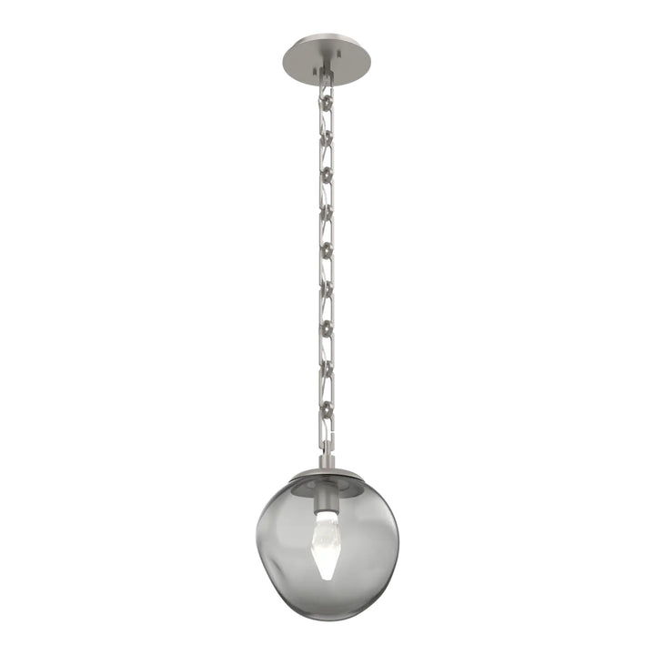 Aster Pendant by Hammerton Studio in Beige Silver with Smoke glass on chain (LED)