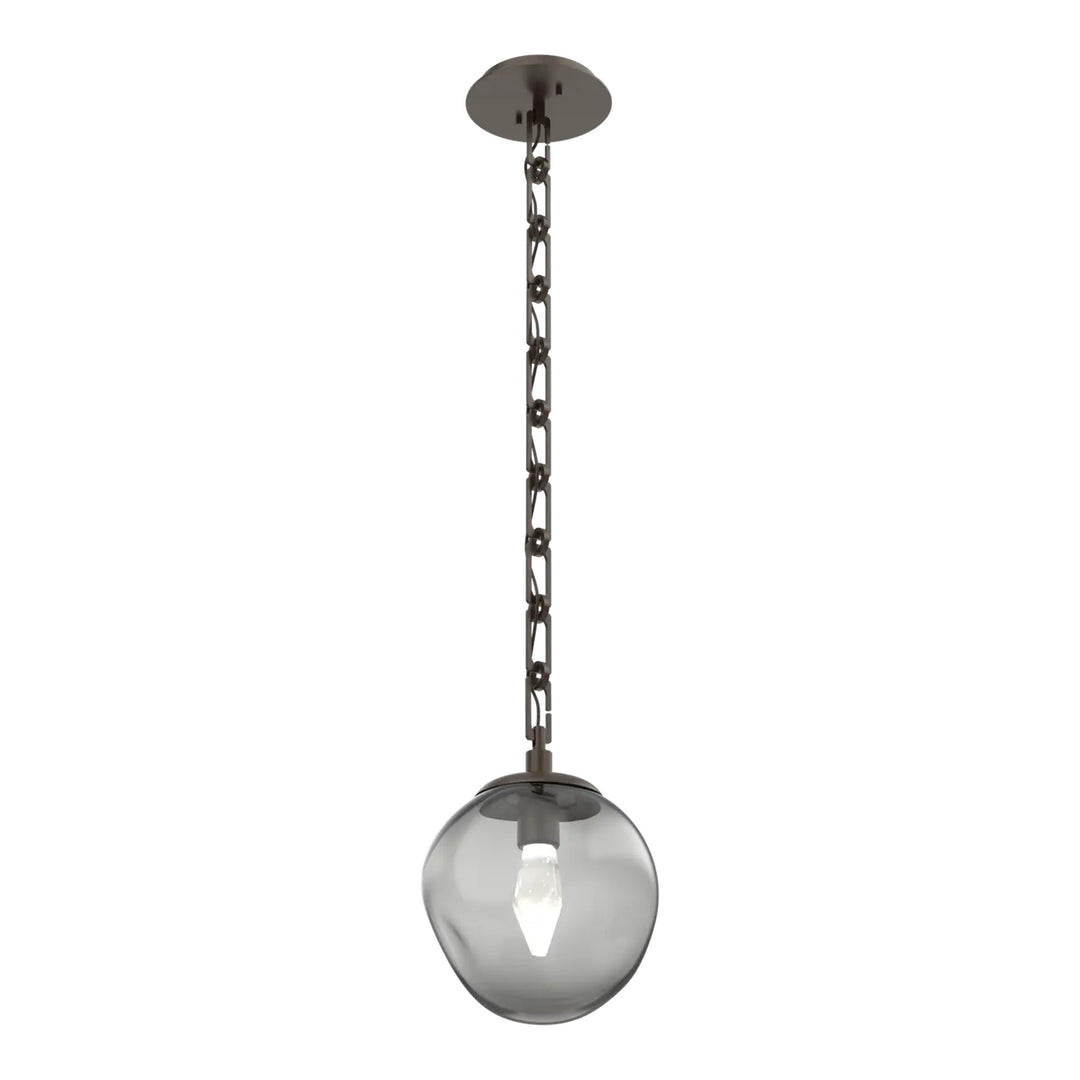 Aster Pendant by Hammerton Studio in Flat Bronze with Smoke glass on chain (LED)