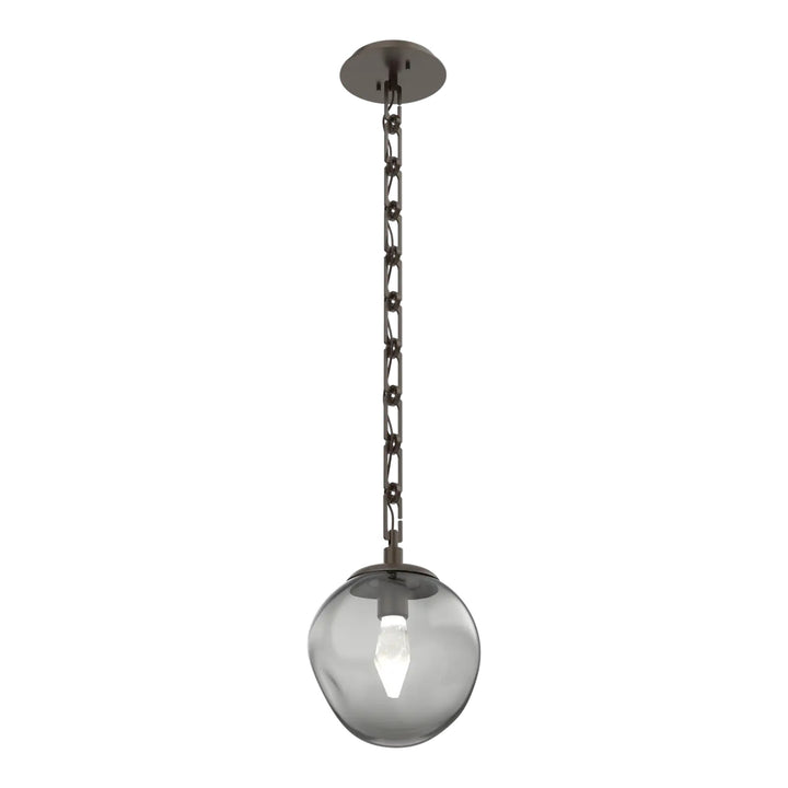 Aster Pendant by Hammerton Studio in Flat Bronze with Smoke glass on chain (LED)