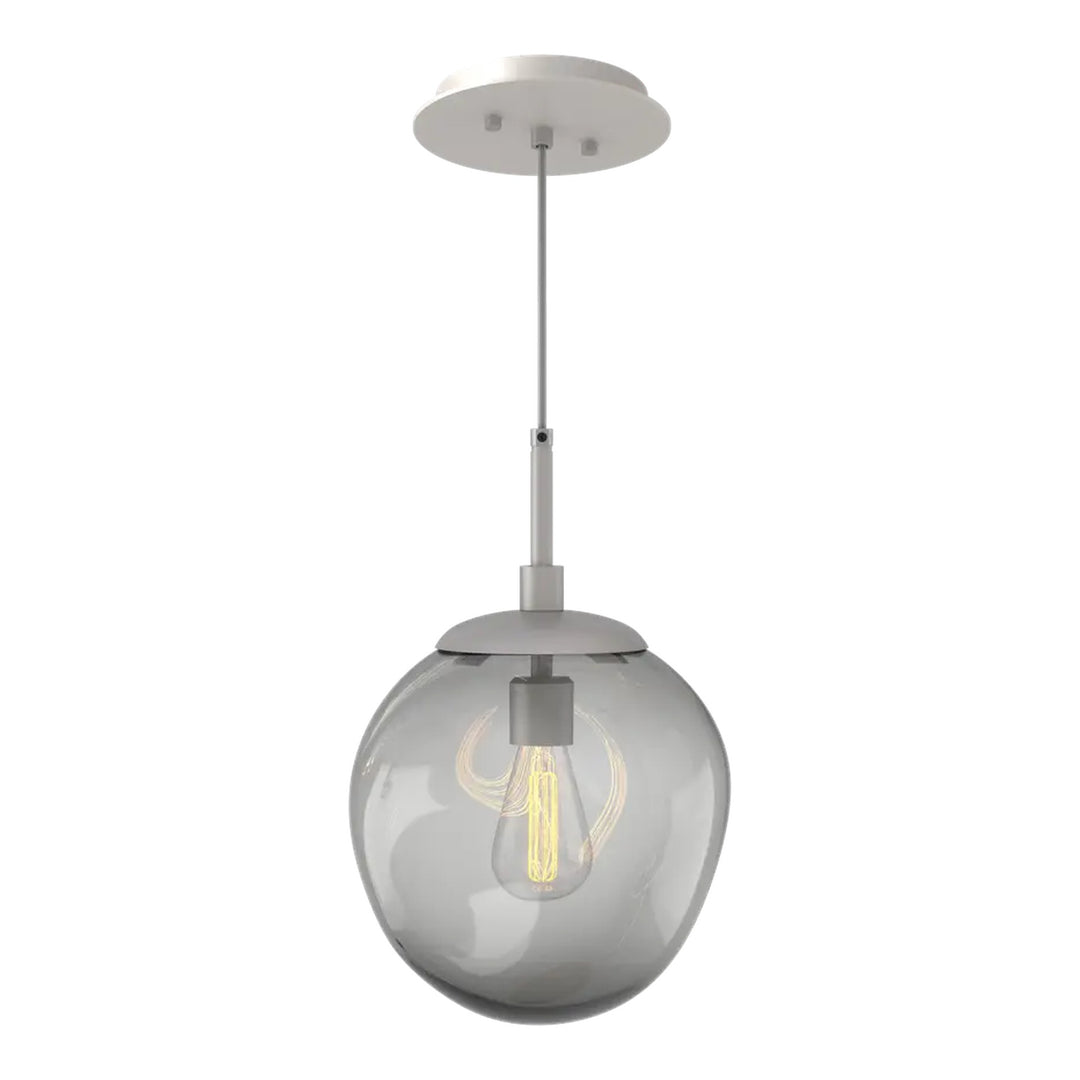 Aster Pendant by Hammerton Studio in Beige Silver with Smoke glass on adjustable cord (E26)