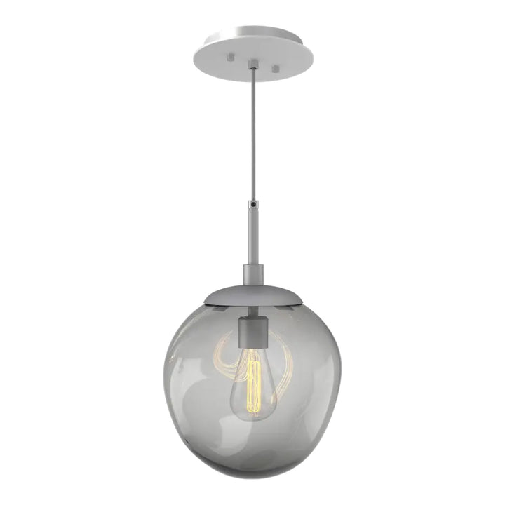 Aster Pendant by Hammerton Studio in Classic Silver with Smoke glass on adjustable cord (E26)