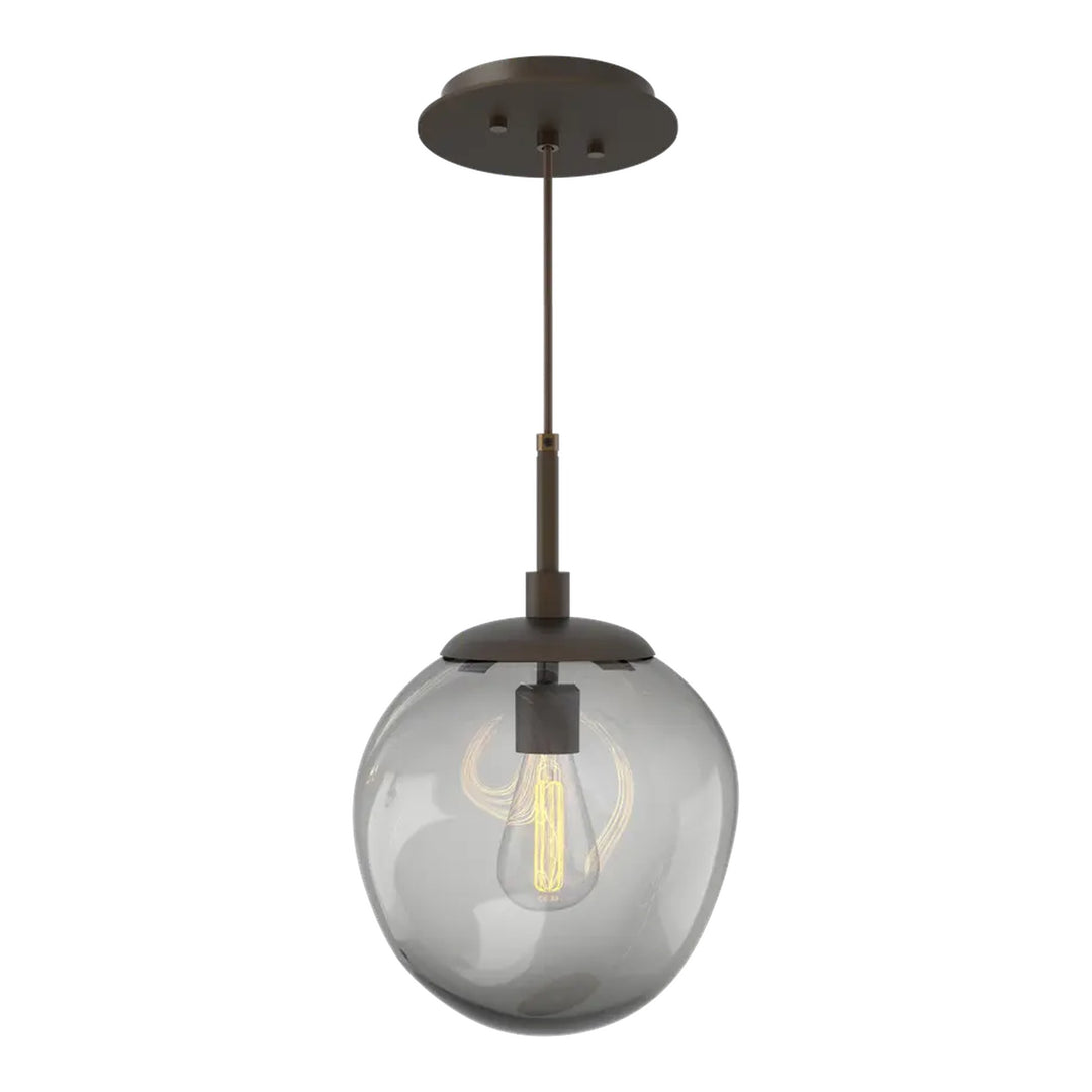 Aster Pendant by Hammerton Studio in Flat Bronze with Smoke glass on adjustable cord (E26)