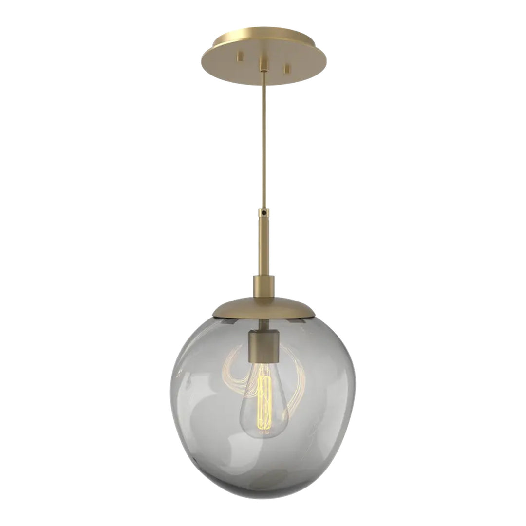 Aster Pendant by Hammerton Studio in Gilded Brass with Smoke glass on adjustable cord (E26)