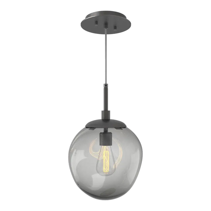 Aster Pendant by Hammerton Studio in Graphite with Smoke glass on adjustable cord (E26)