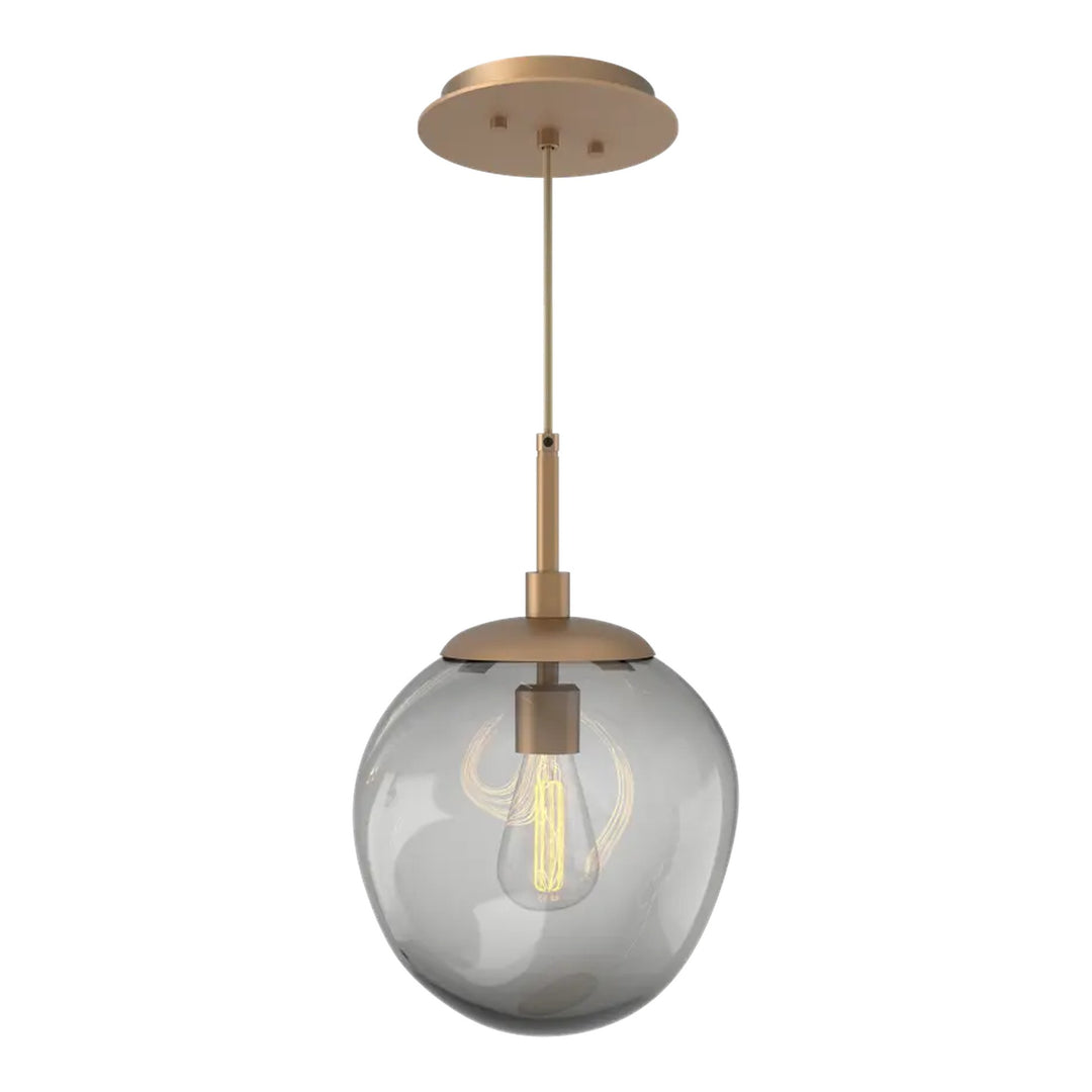 Aster Pendant by Hammerton Studio in Novel Brass with Smoke glass on adjustable cord (E26)