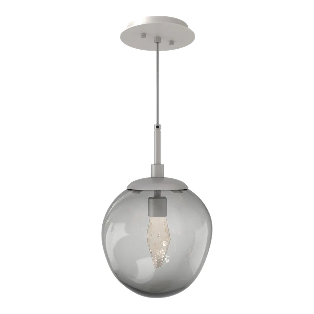 Aster Pendant by Hammerton Studio in Beige Silver with Smoke glass on adjustable cord (LED)