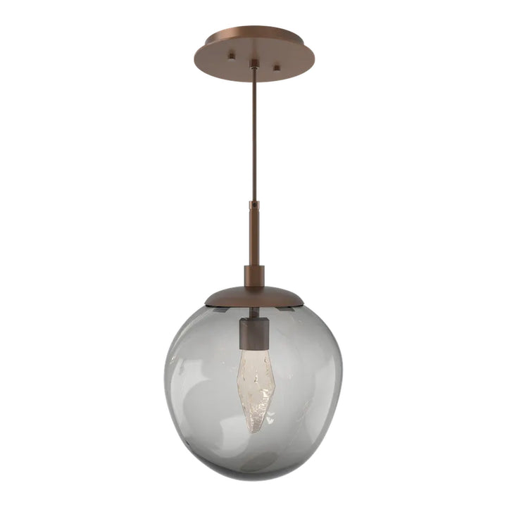 Aster Pendant by Hammerton Studio in Burnished Bronze with Smoke glass on adjustable cord (LED)