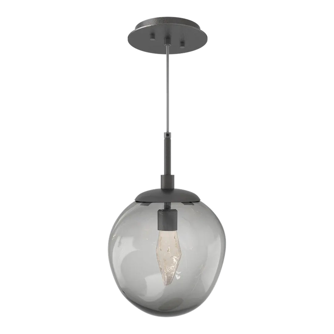 Aster Pendant by Hammerton Studio in Graphite with Smoke glass on adjustable cord (LED)
