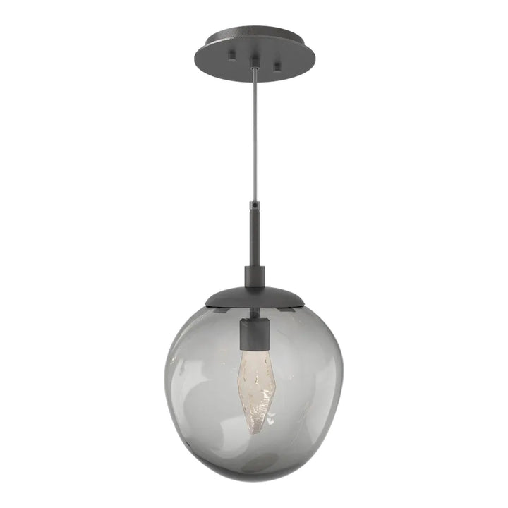 Aster Pendant by Hammerton Studio in Graphite with Smoke glass on adjustable cord (LED)