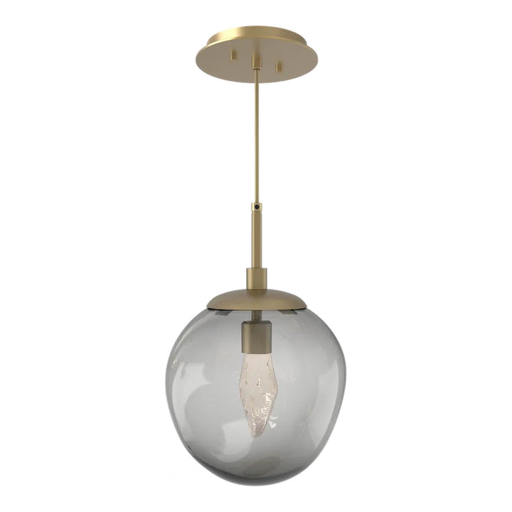 Aster Pendant by Hammerton Studio in Gilded Brass with Smoke glass on adjustable cord (LED)