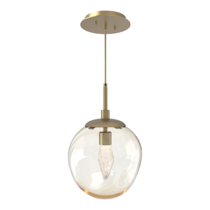 Aster Pendant by Hammerton Studio in Gilded Brass with Amber glass