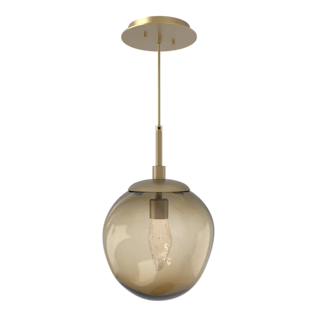 Aster Pendant by Hammerton Studio in Gilded Brass with Bronze glass