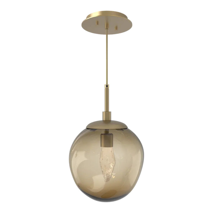 Aster Pendant by Hammerton Studio in Gilded Brass with Bronze glass