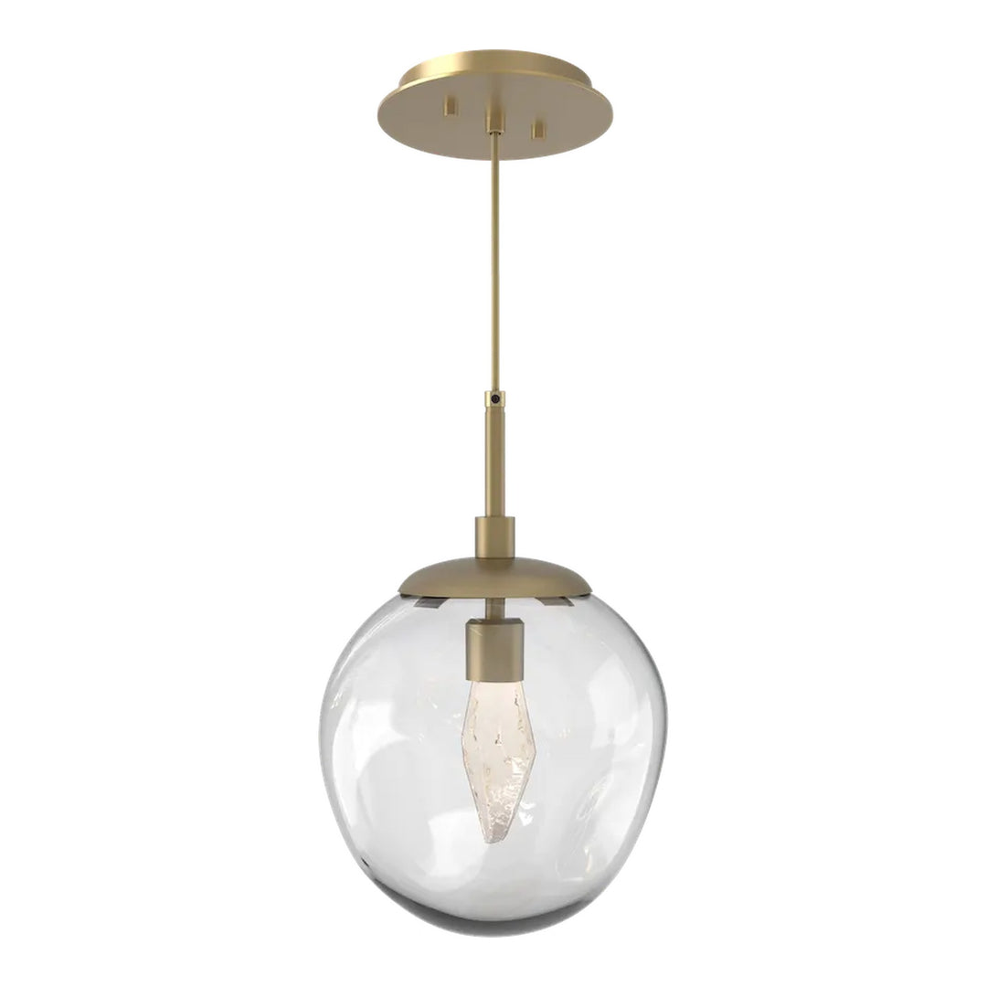 Aster Pendant by Hammerton Studio in Gilded Brass with Clear glass