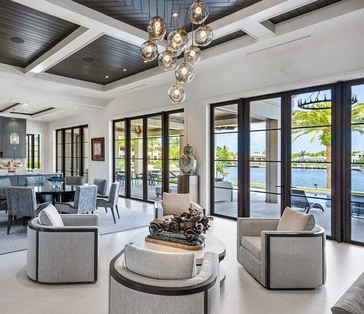 Aster Round Pendant Chandelier by Hammerton Studio in a styled interior