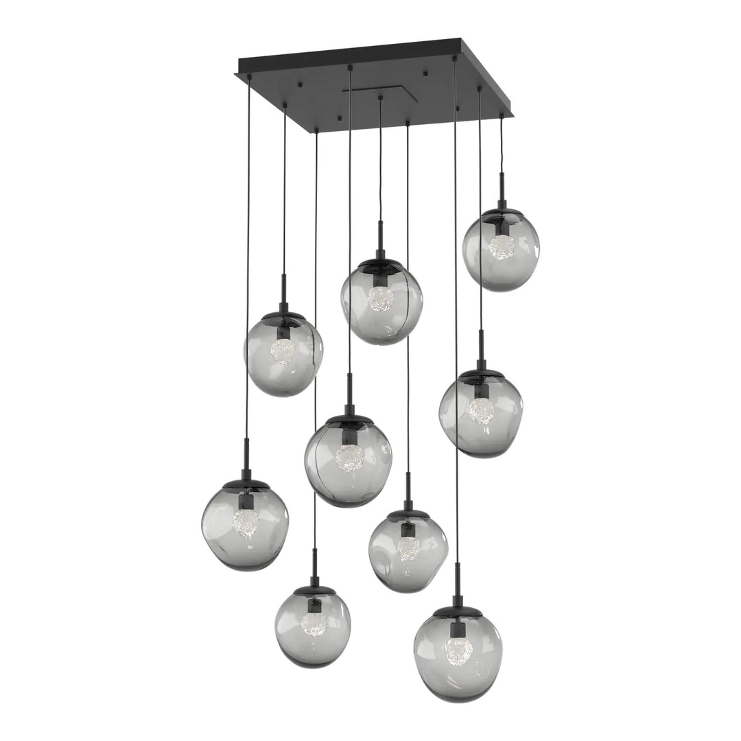 Aster Square Pendant Chandelier by Hammerton Studio with Floret inner glass