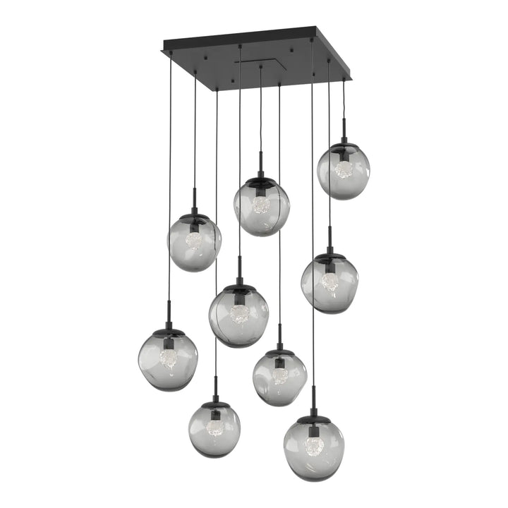 Aster Square Pendant Chandelier by Hammerton Studio with Floret inner glass