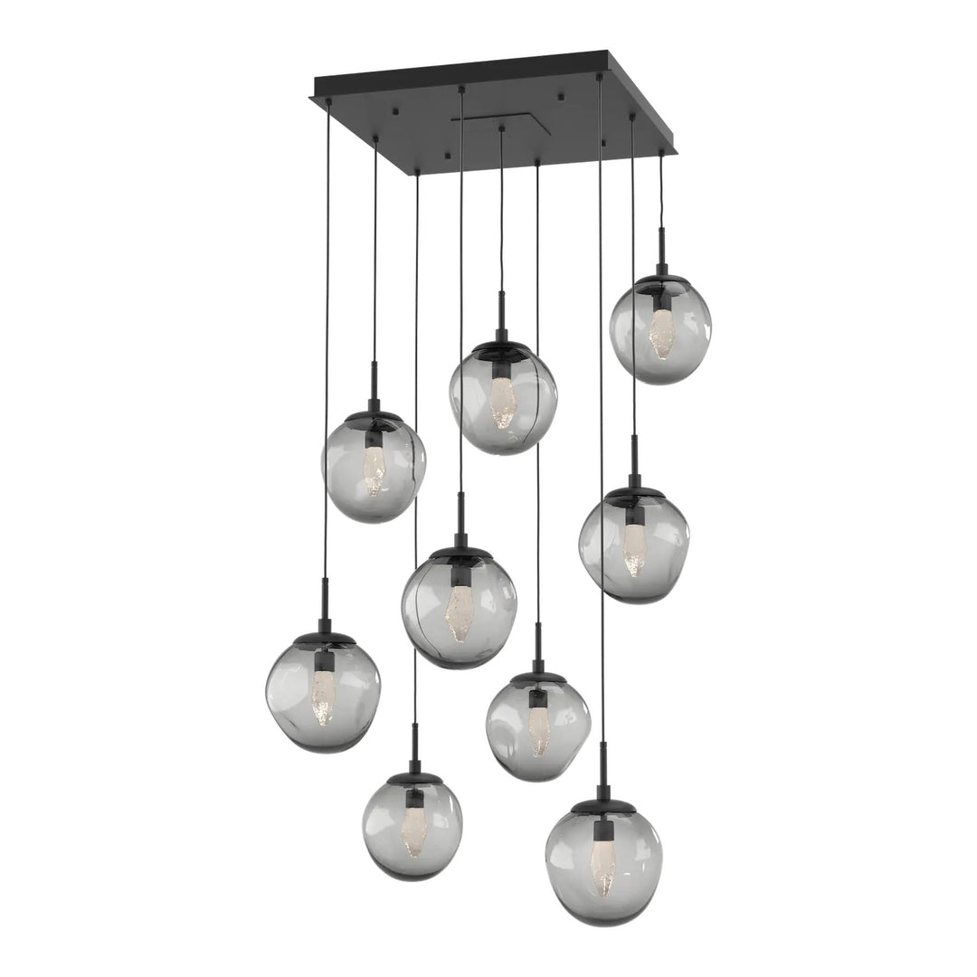 Aster Square Pendant Chandelier by Hammerton Studio with Geo inner glass