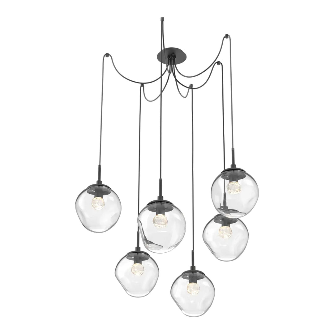 Aster Swag Chandelier by Hammerton Studio with Floret inner glass