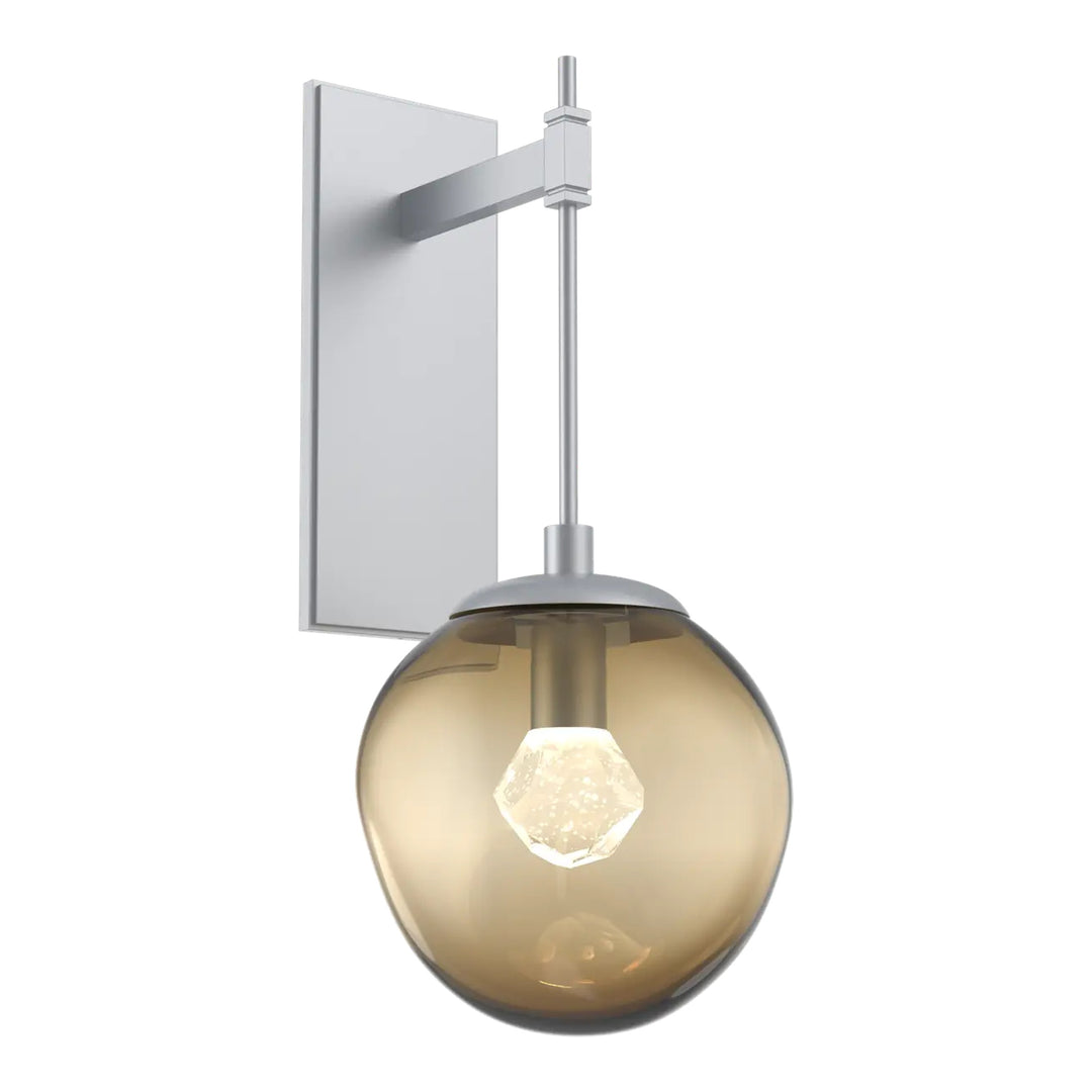 Aster Tempo Sconce by Hammerton Studio LED in Classic Silver with Bronze glass (LED)