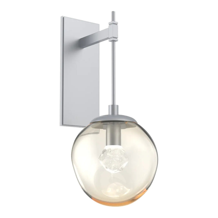 Aster Tempo Sconce by Hammerton Studio in Classic Silver with Amber glass