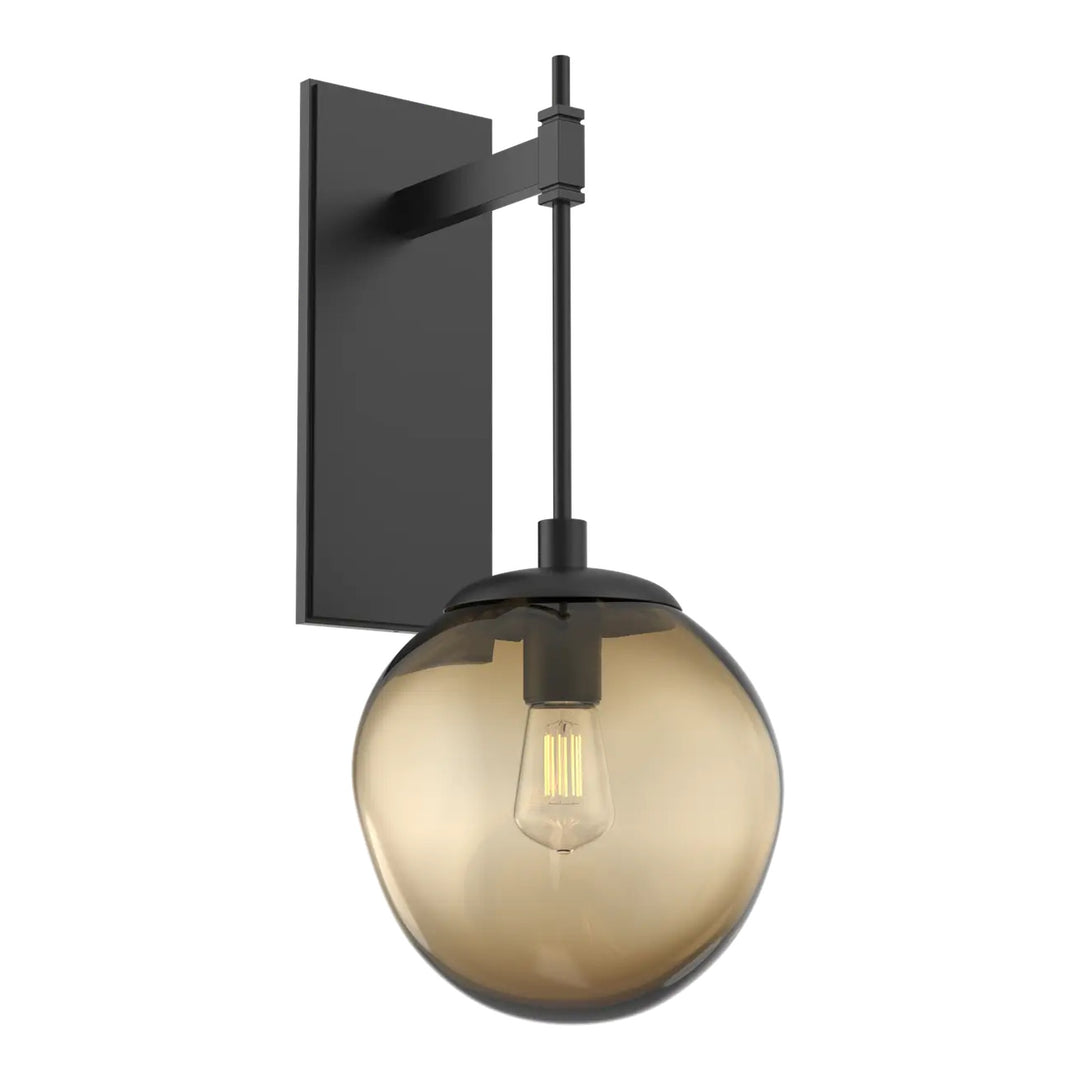 Aster Tempo Sconce by Hammerton Studio Incandescent in Matte Black with Bronze glass (E26)