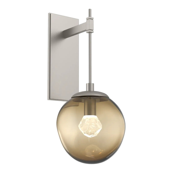 Aster Tempo Sconce by Hammerton Studio LED in Beige Silver with Bronze glass (LED)