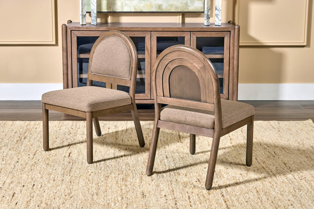 Astor Arc Back Dining Chair in Wheat Bread and Claystone — lifestyle photo