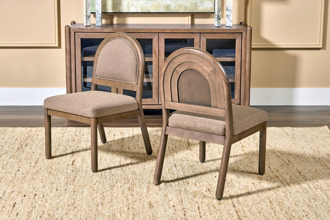 Astor Arc Back Dining Chair in Wheat Bread and Claystone — lifestyle photo