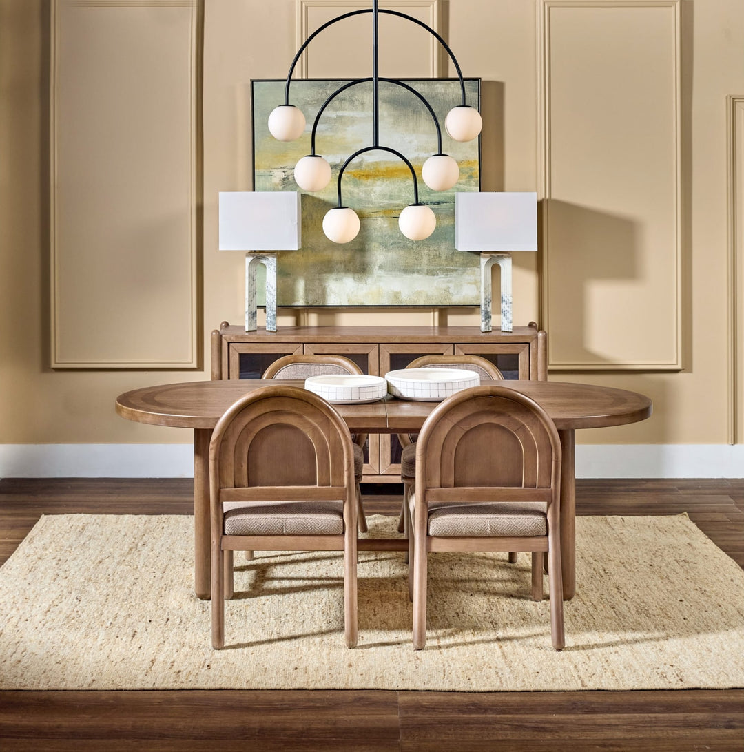 Astor Arc Back Dining Chair in Wheat Bread and Claystone — lifestyle photo