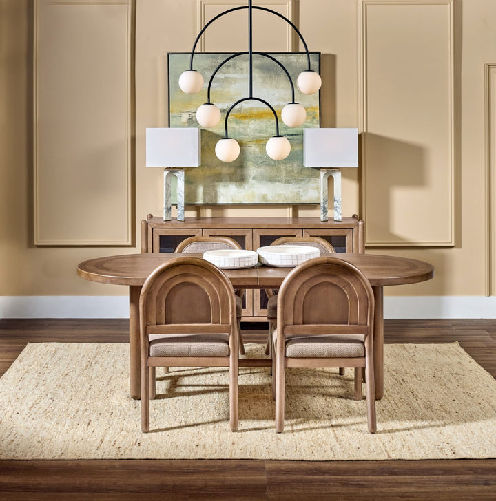Astor Arc Back Dining Chair in Wheat Bread and Claystone — lifestyle photo