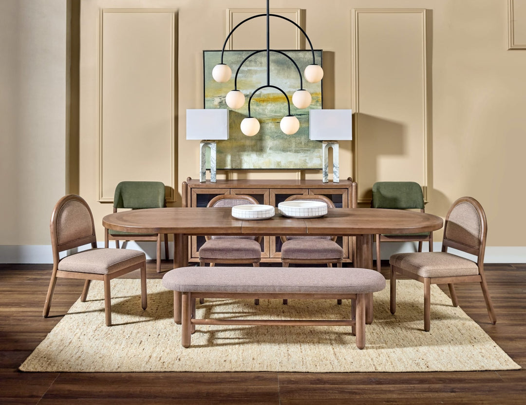 Astor Arc Back Dining Chair in Wheat Bread and Claystone — lifestyle photo