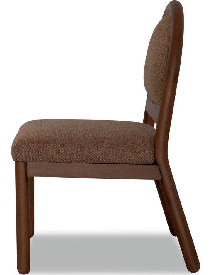 Astor Arc Back Dining Chair in Wheat Bread and Claystone — product view on a white background