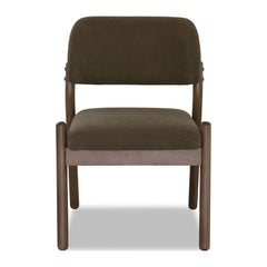 Astor Barrel Back Dining Chair by Modus in Moss and Claystone — product view on a white background