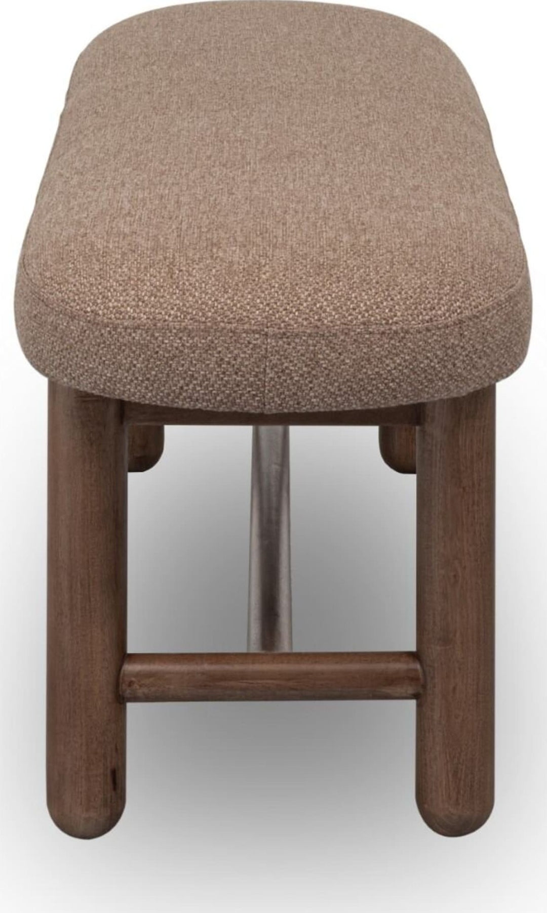 Astor Oval Upholstered Dining Bench in Wheat Bread and Claystone — lifestyle photo