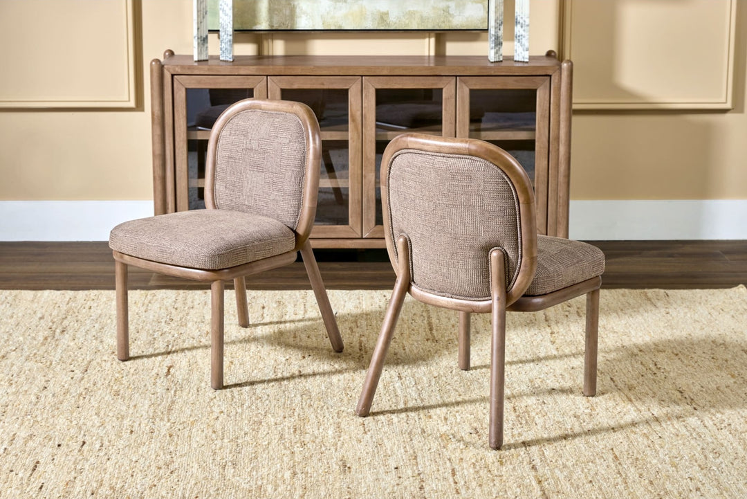 Astor Round Back Dining Chair in Claystone — lifestyle photo