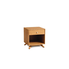 Astrid 1-Drawer Enclosed Shelf Nightstand in Natural Cherry