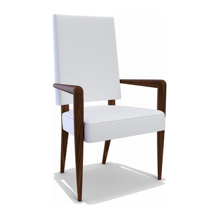 Athamas Walnut Wood White Dining Chair Arditi Collection