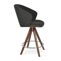 Athena Pyramid Wood Swivel Stool