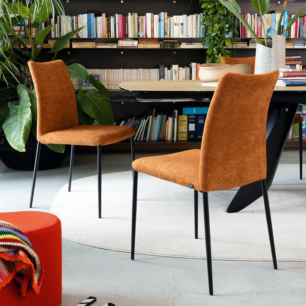 Atlas Metal Removable-Cover Dining Chair by Connubia in a styled interior