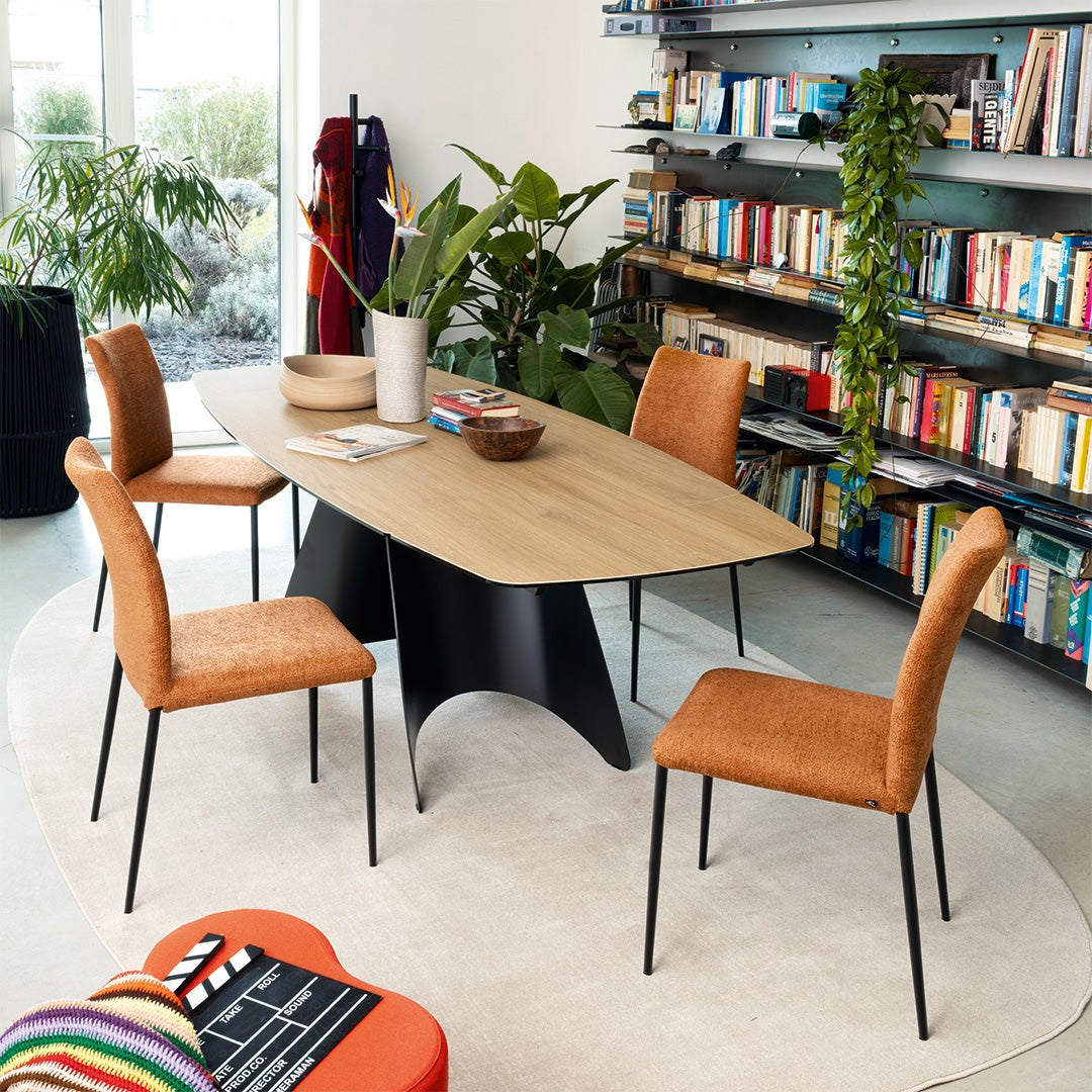 Atlas Metal Removable-Cover Dining Chair by Connubia in a styled interior
